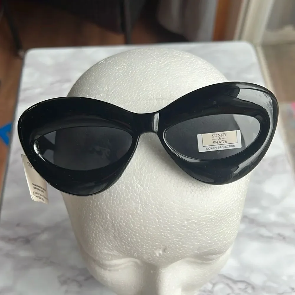 Inflated Cat Eye Black Sunglasses